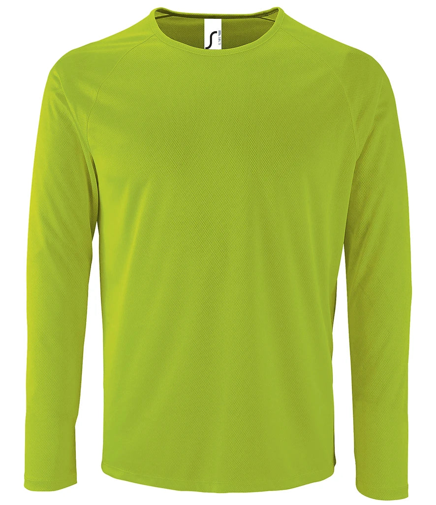 SOL'S Sporty Long Sleeve Performance T-Shirt — Neon Green