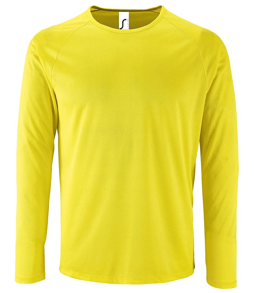 SOL'S Sporty Long Sleeve Performance T-Shirt — Neon Yellow