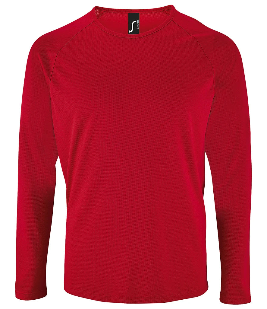 SOL'S Sporty Long Sleeve Performance T-Shirt — Red