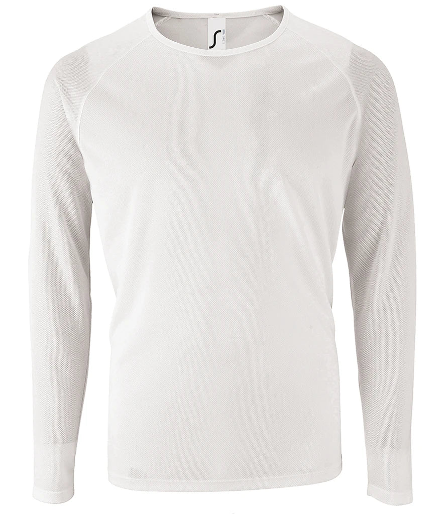 SOL'S Sporty Long Sleeve Performance T-Shirt — White