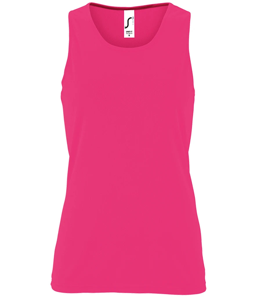 SOL'S Ladies Sporty Performance Tank Top — Neon Pink