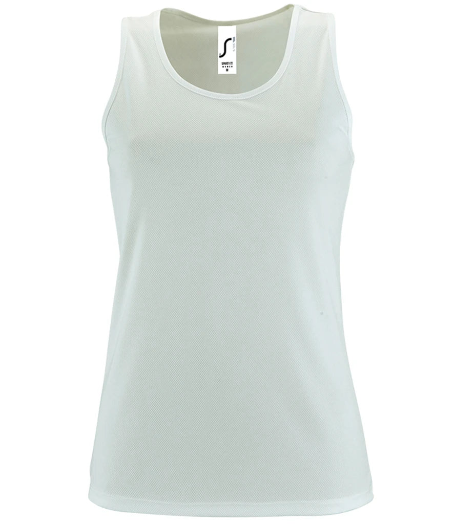 SOL'S Ladies Sporty Performance Tank Top — White