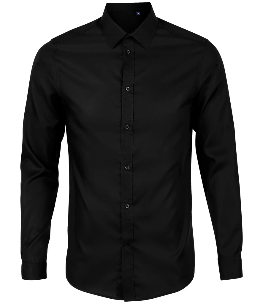 NEOBLU Blaise Long Sleeve Shirt — Deep Black