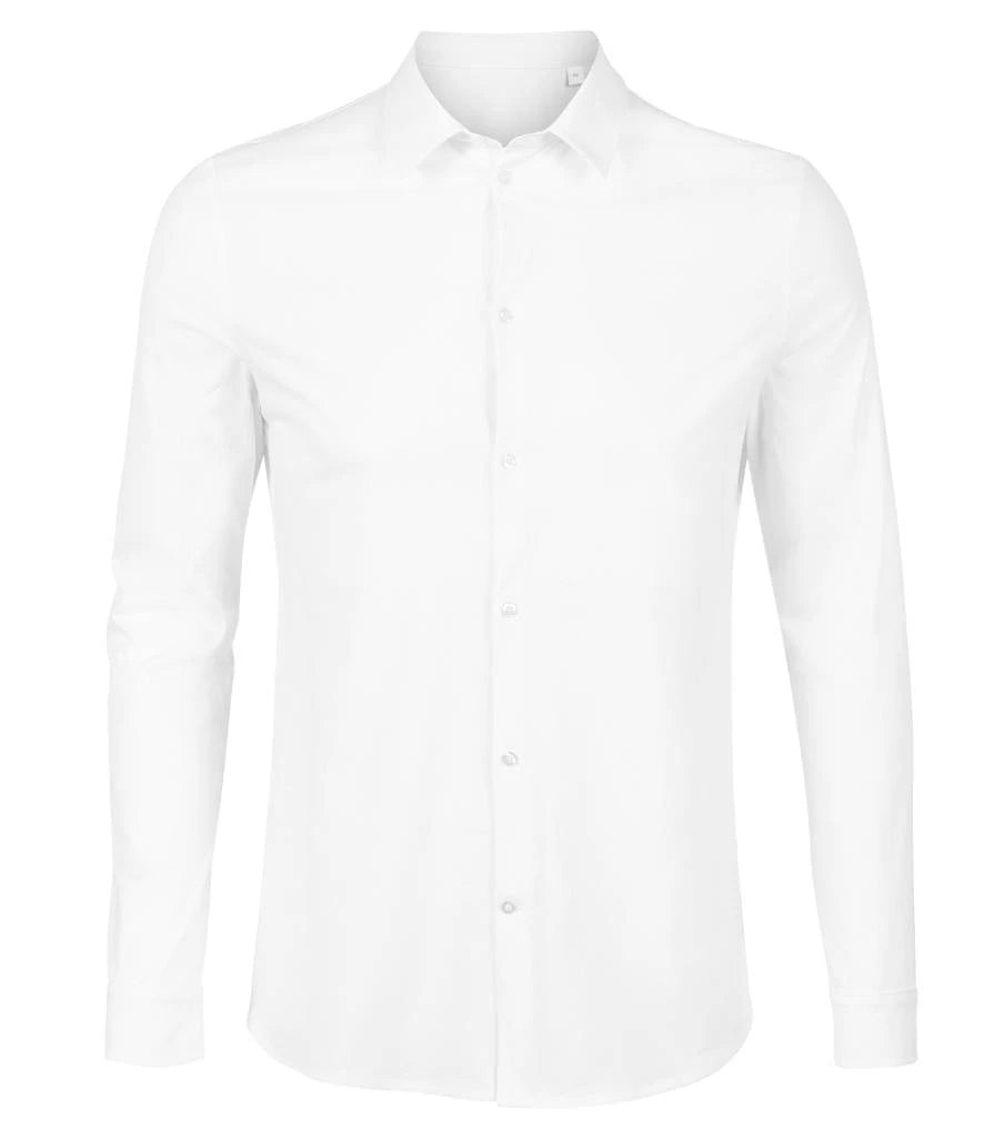 NEOBLU Balthazar Jersey Long Sleeve Shirt — Optic White