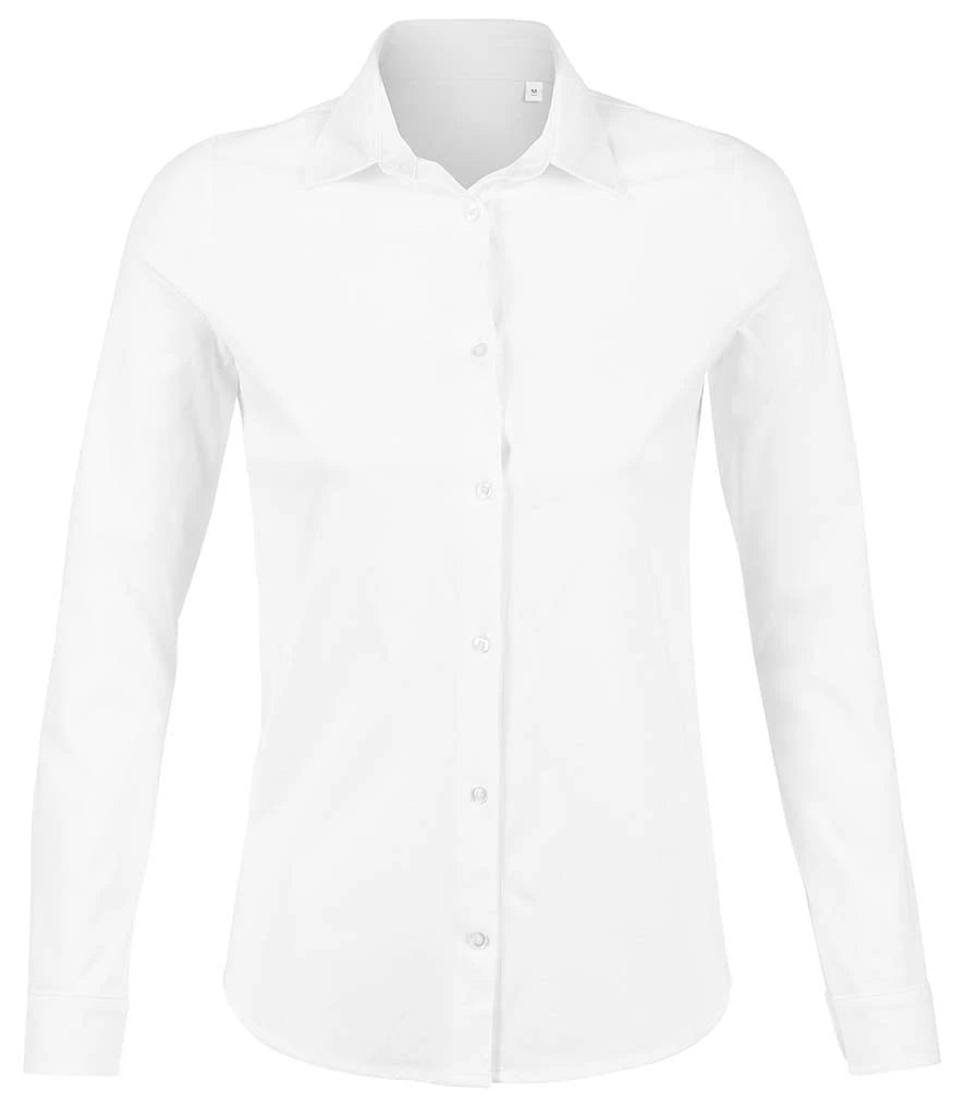 NEOBLU Ladies Balthazar Jersey Long Sleeve Shirt — Optic White
