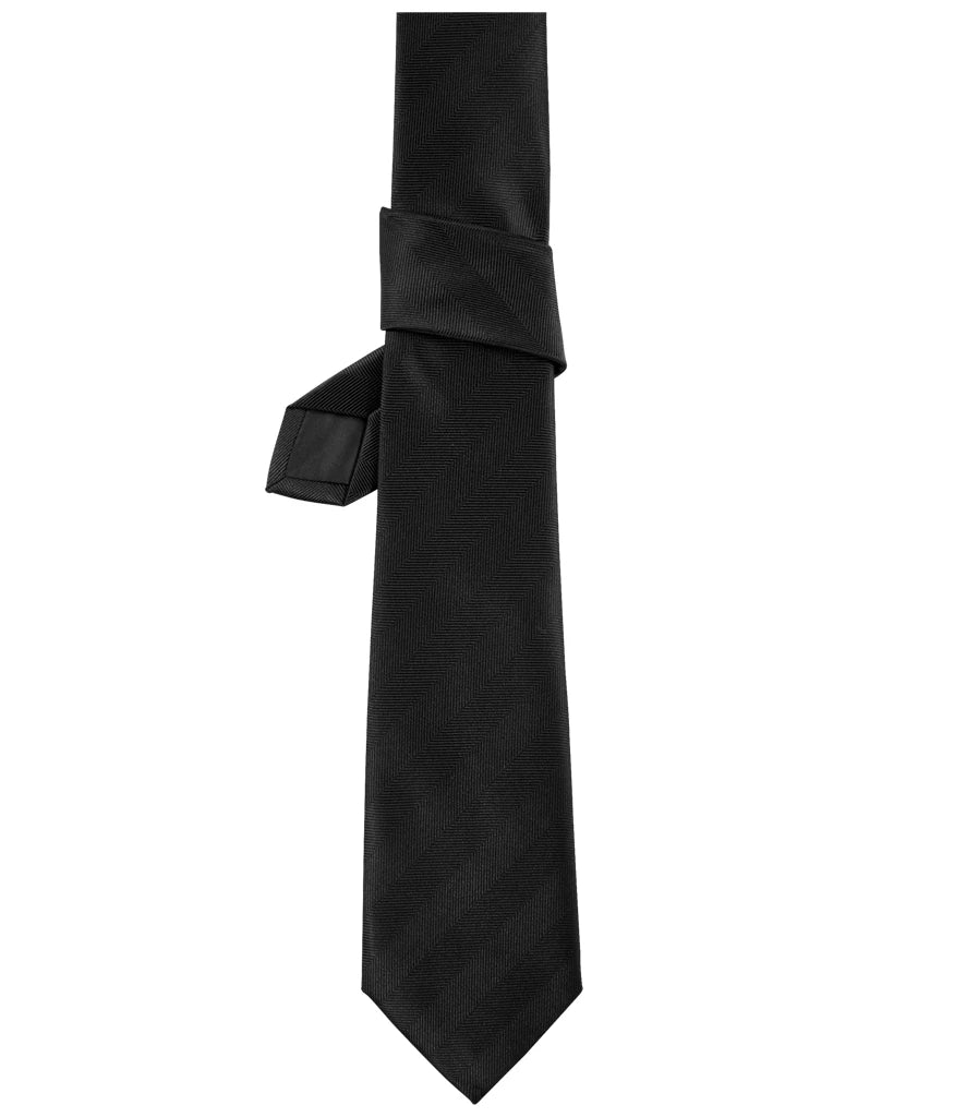 NEOBLU Tommy Plain Club Tie — Deep Black
