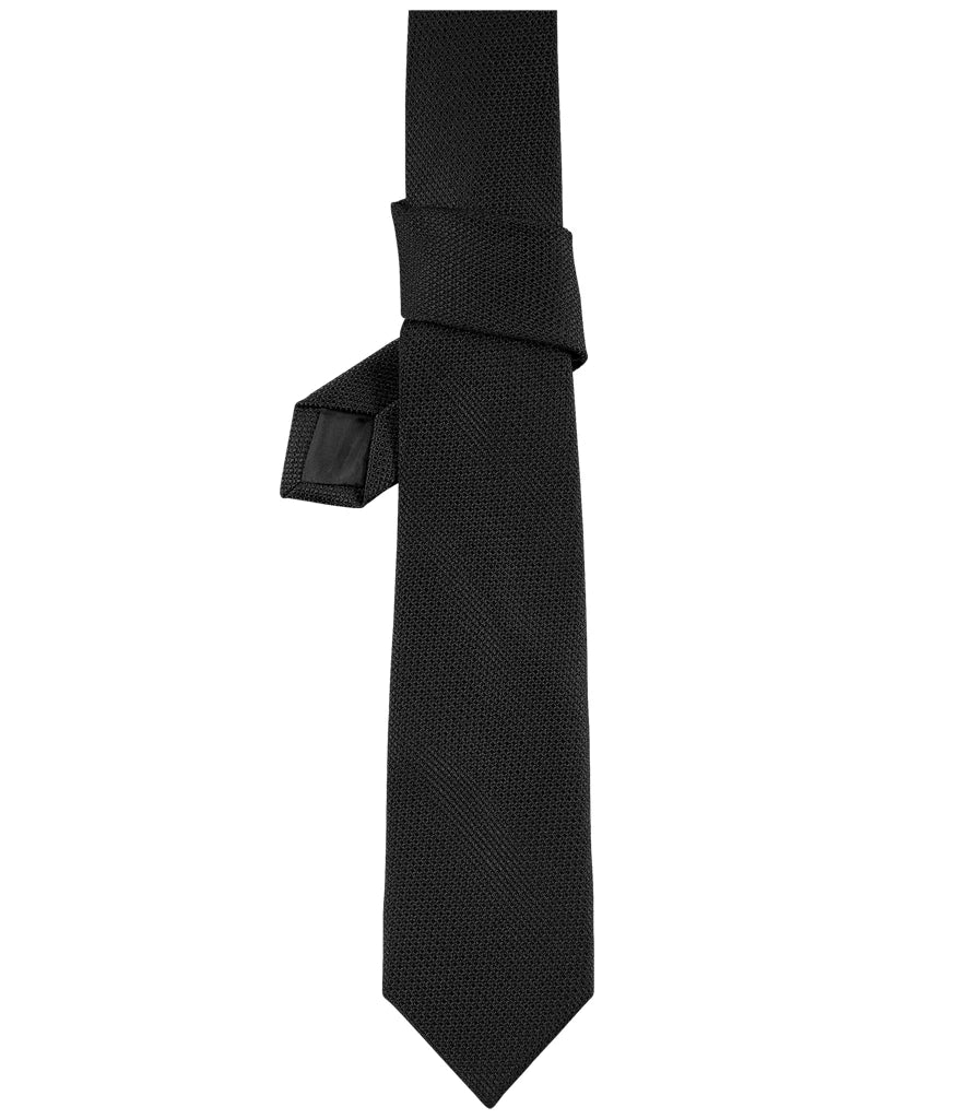 NEOBLU Teodor Plain Jacquard Tie — Deep Black