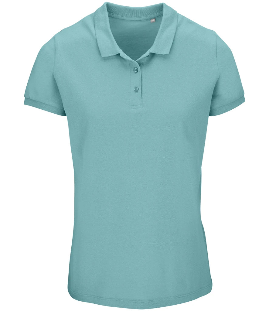 SOL'S Ladies Planet Organic Piqué Polo Shirt — Pool Blue