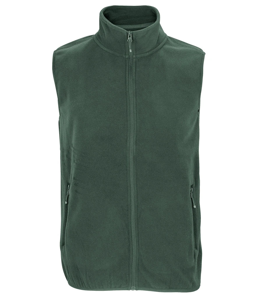 SOL'S Unisex Factor Recycled Micro Fleece Bodywarmer — Forest Green