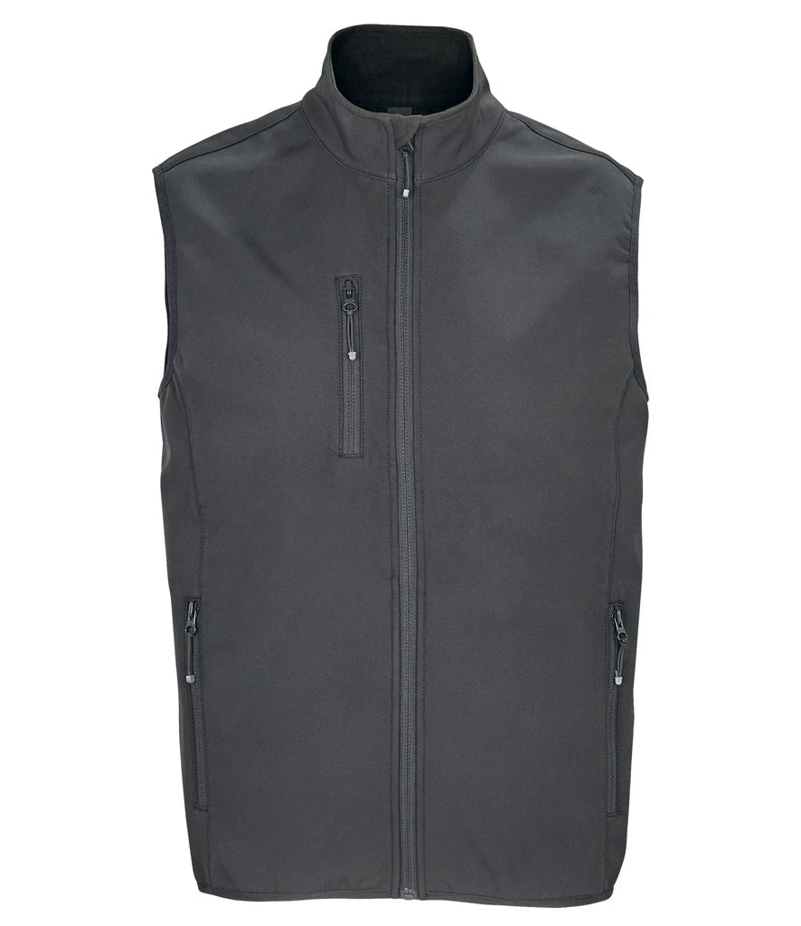 SOL'S Falcon Recycled Soft Shell Bodywarmer — Charcoal