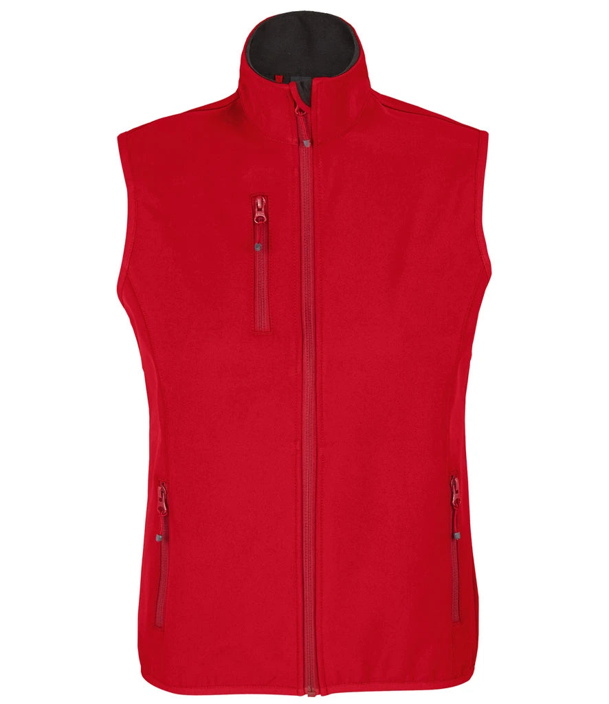 SOL'S Ladies Falcon Recycled Soft Shell Bodywarmer — Pepper Red