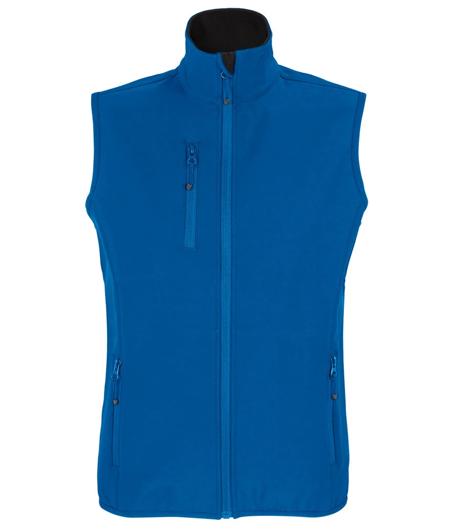 SOL'S Ladies Falcon Recycled Soft Shell Bodywarmer — Royal Blue