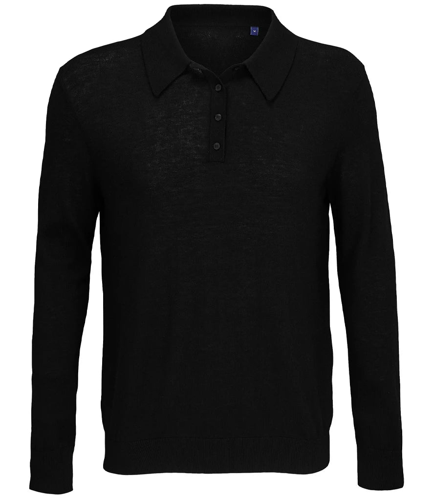 NEOBLU Stefan Polo Collar Sweater — Deep Black