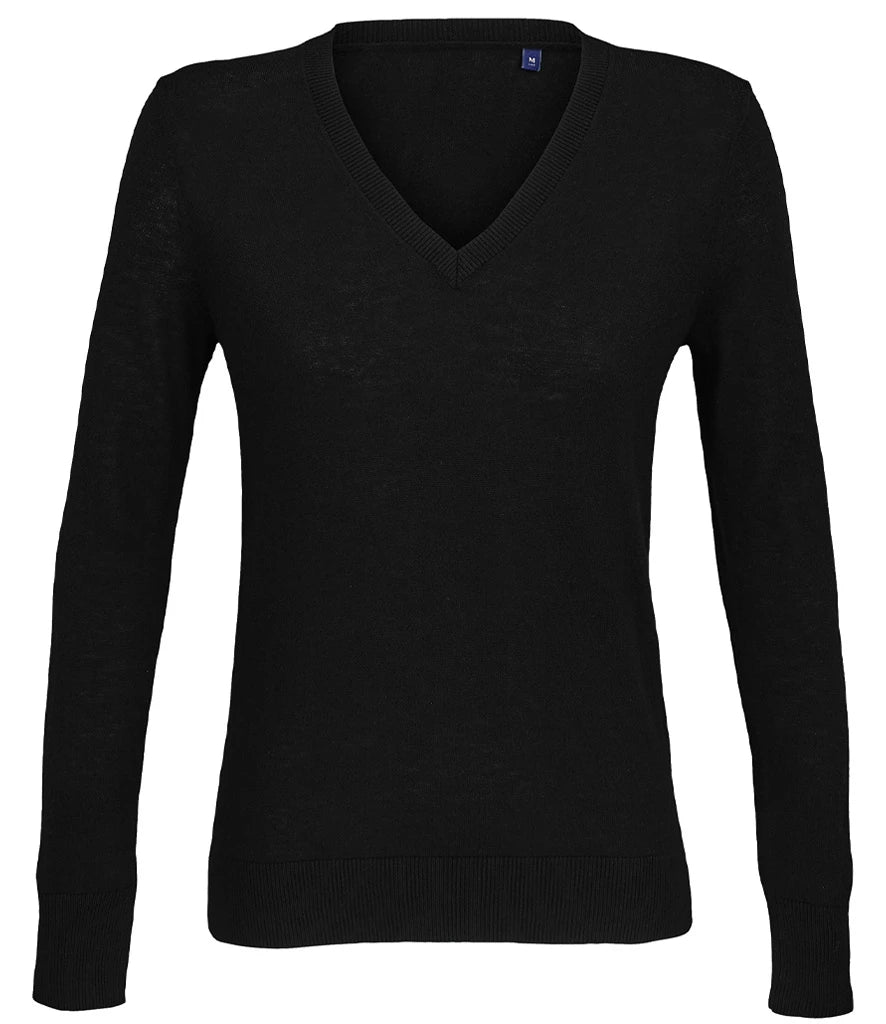 NEOBLU Ladies Sullivan V Neck Sweater — Deep Black