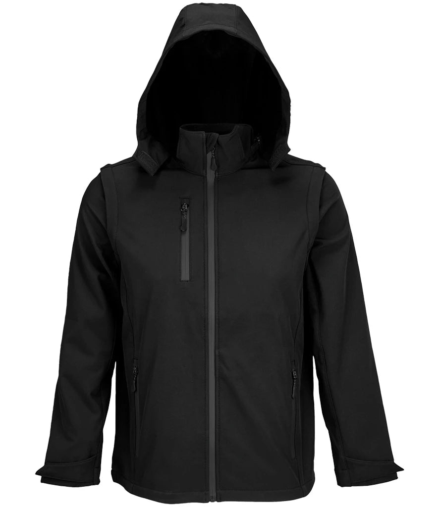 SOL'S Unisex Falcon 3-in-1 Soft Shell Jacket — Black
