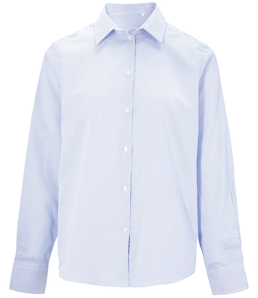 NEOBLU Baptiste Striped Long Sleeve Shirt — Blue Stripe