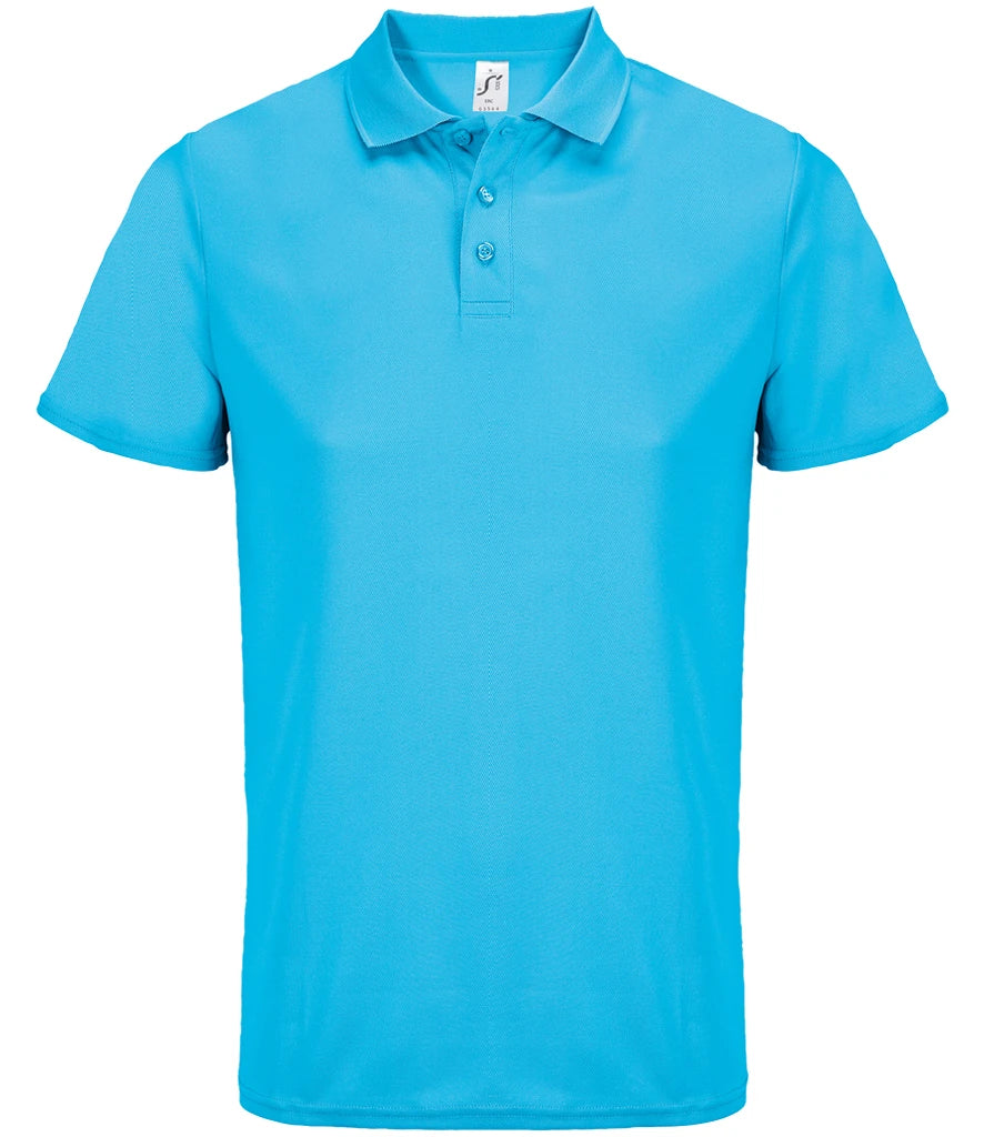 SOL'S Unisex Pitcher Recycled Polyester Piqué Polo Shirt — Aqua