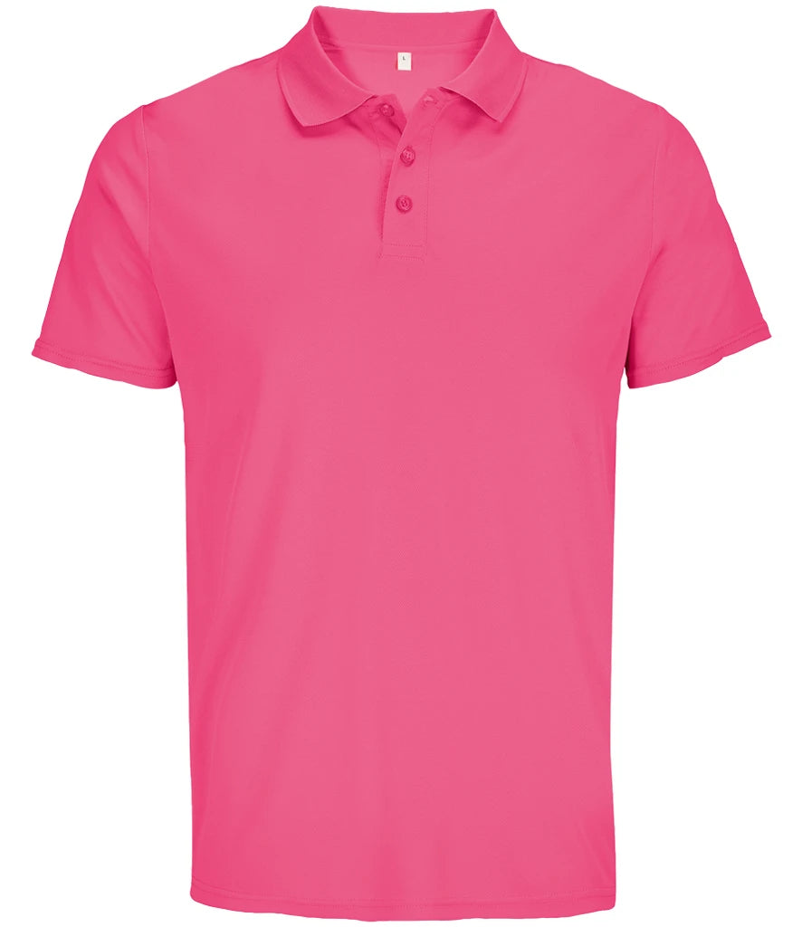 SOL'S Unisex Pitcher Recycled Polyester Piqué Polo Shirt — Ribbon Pink
