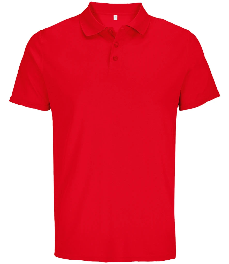 SOL'S Unisex Pitcher Recycled Polyester Piqué Polo Shirt — Red