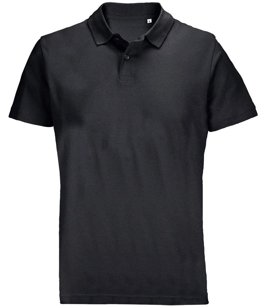 SOL'S Pulse Twin Pique Polo Shirt in Black, front view
