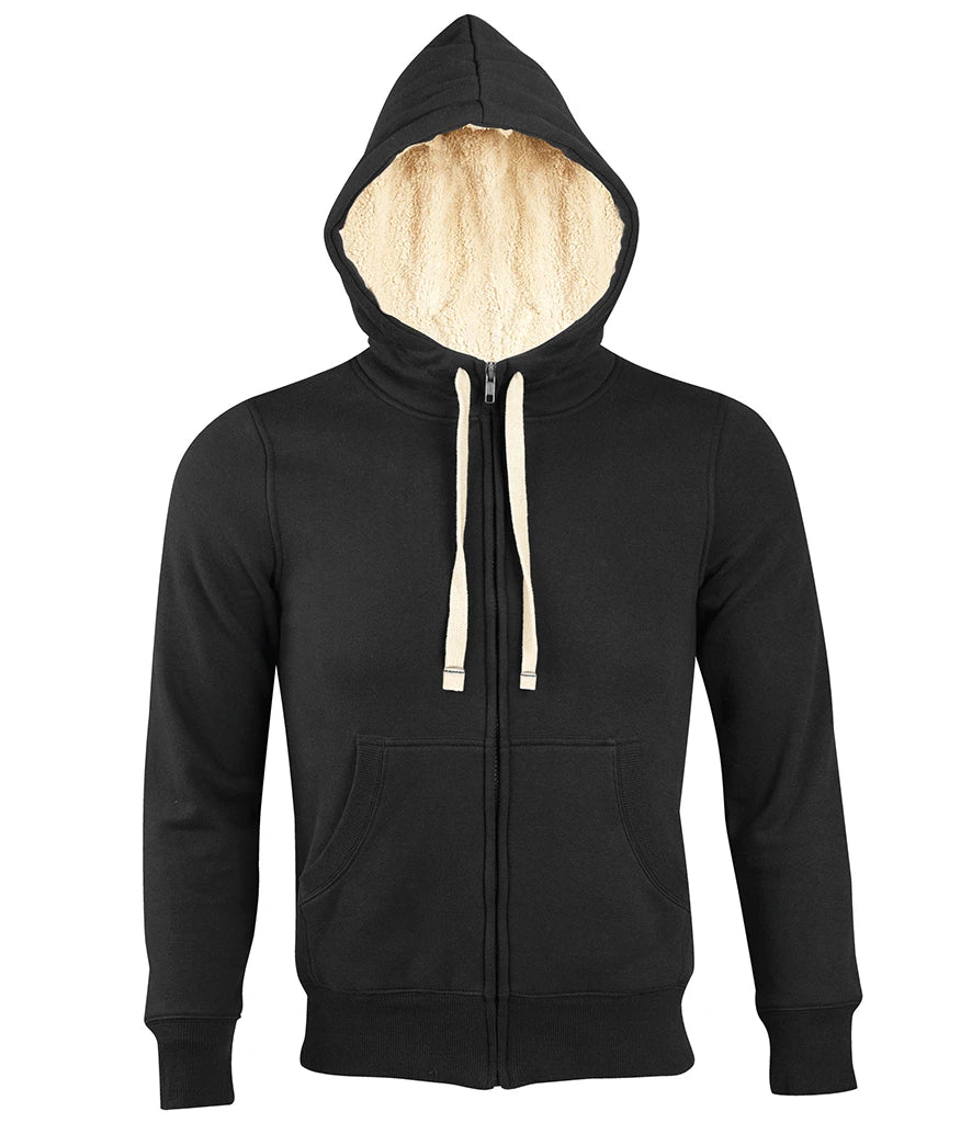 SOL'S Unisex Sherpa Hooded Jacket — Black