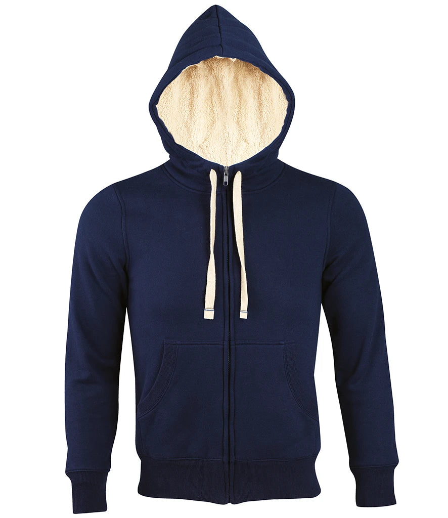 SOL'S Unisex Sherpa Hooded Jacket — French Navy