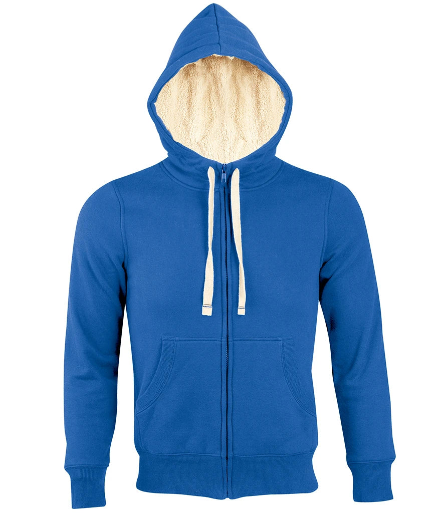 SOL'S Unisex Sherpa Hooded Jacket — Royal Blue