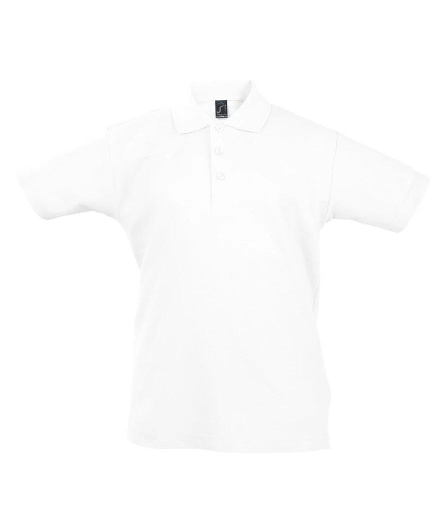 SOL'S Kids Summer II Cotton Piqué Polo Shirt — White