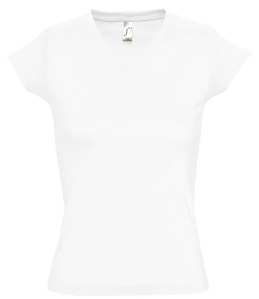 SOL'S Ladies Moon V Neck T-Shirt — White