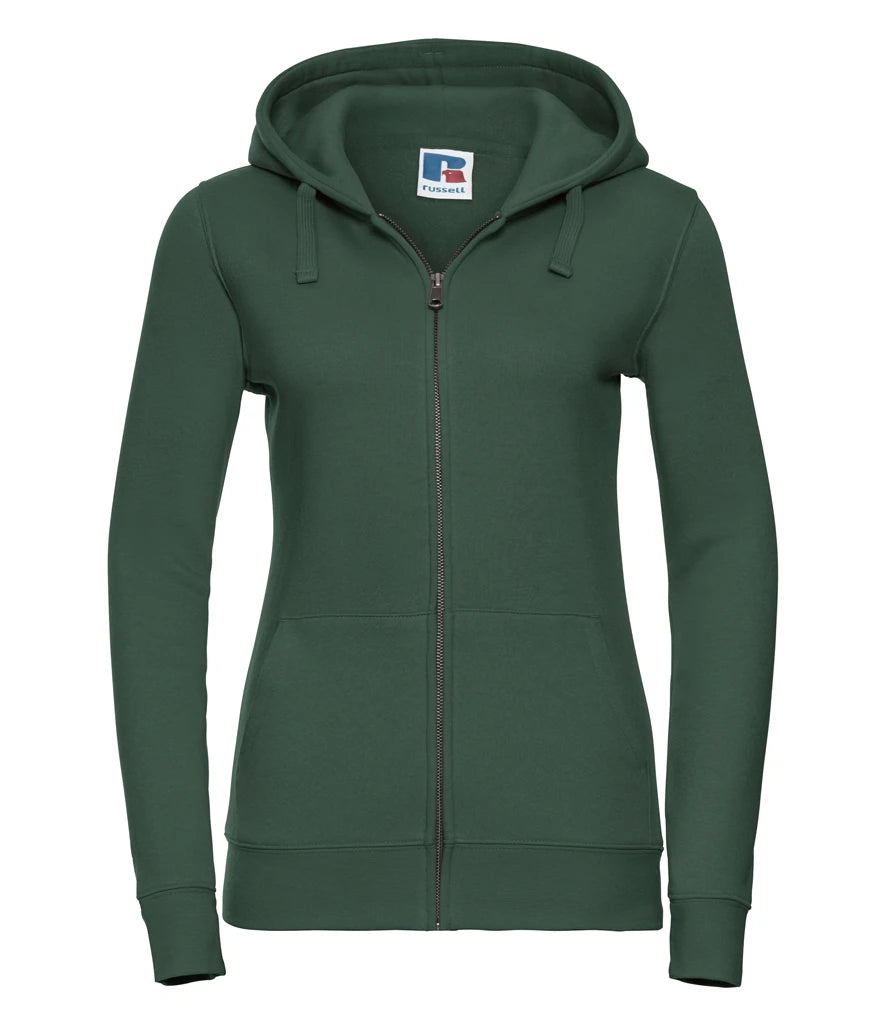 Russell Athletic Ladies Authentic Zip Hooded Sweatshirt — Bottle Green