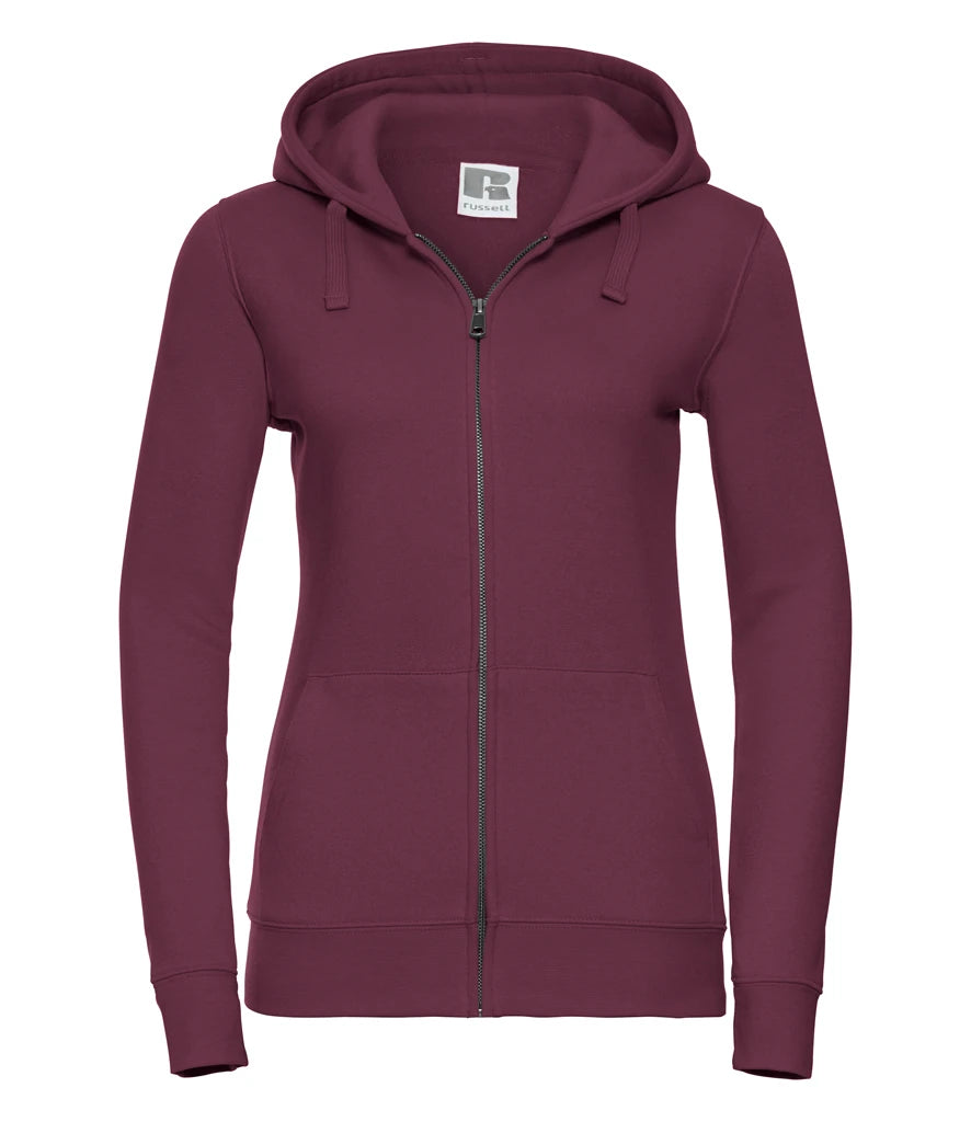 Russell Athletic Ladies Authentic Zip Hooded Sweatshirt — Burgundy