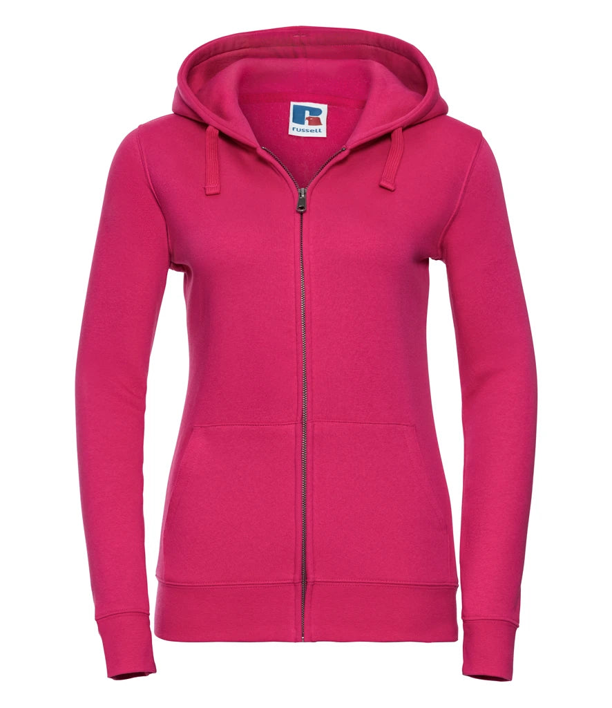 Russell Athletic Ladies Authentic Zip Hooded Sweatshirt — Fuchsia