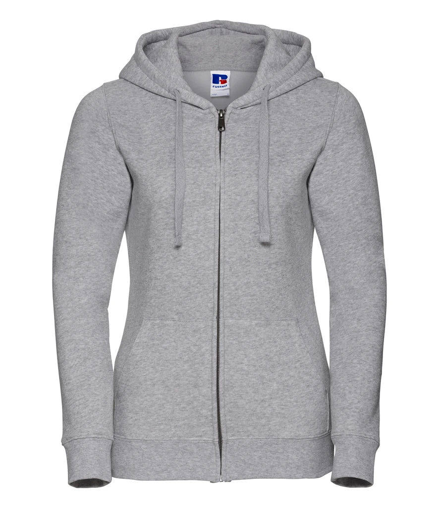 Russell Athletic Ladies Authentic Zip Hooded Sweatshirt — Light Oxford