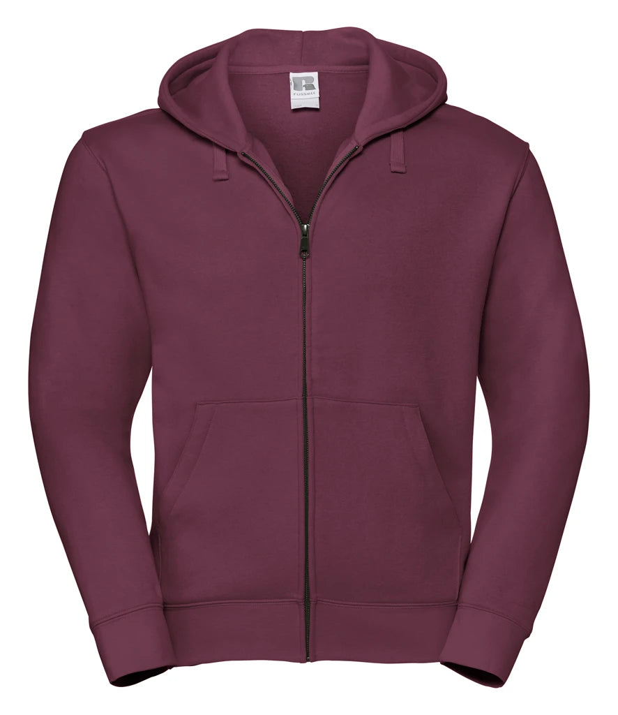 Russell Athletic Authentic Zip Hooded Sweatshirt — Burgundy