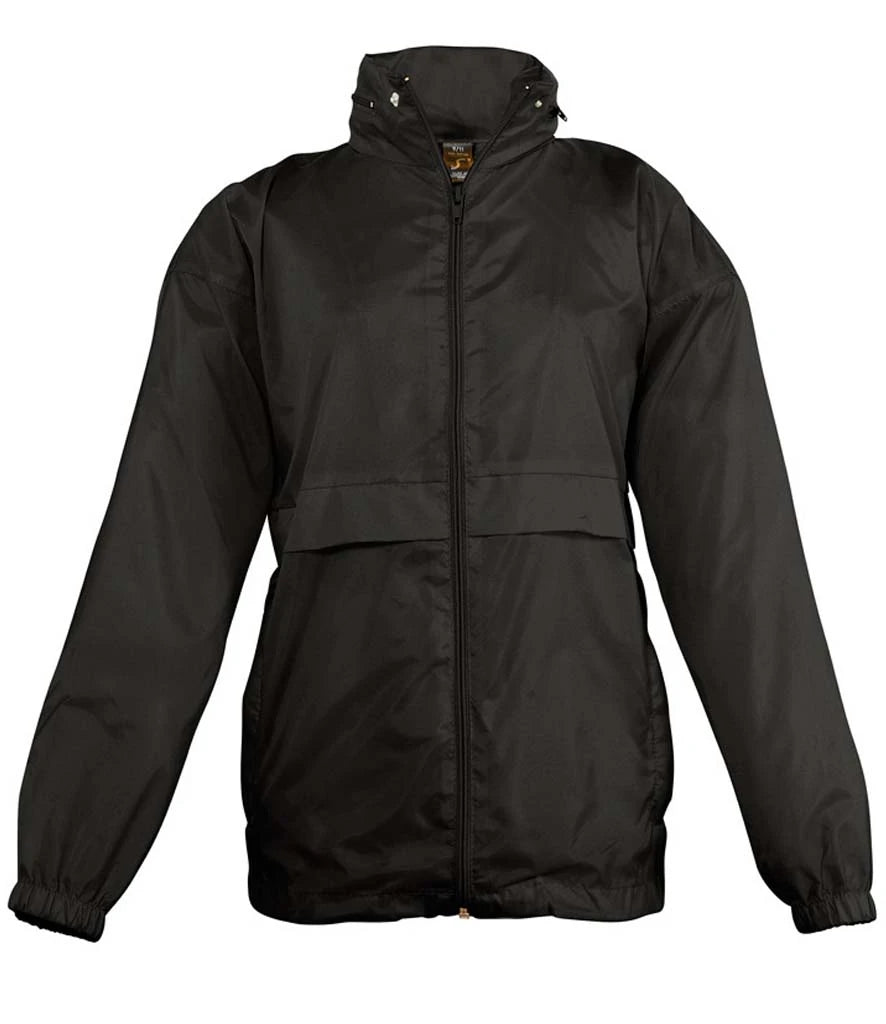 SOL'S Kids Surf Windbreaker Jacket — Black