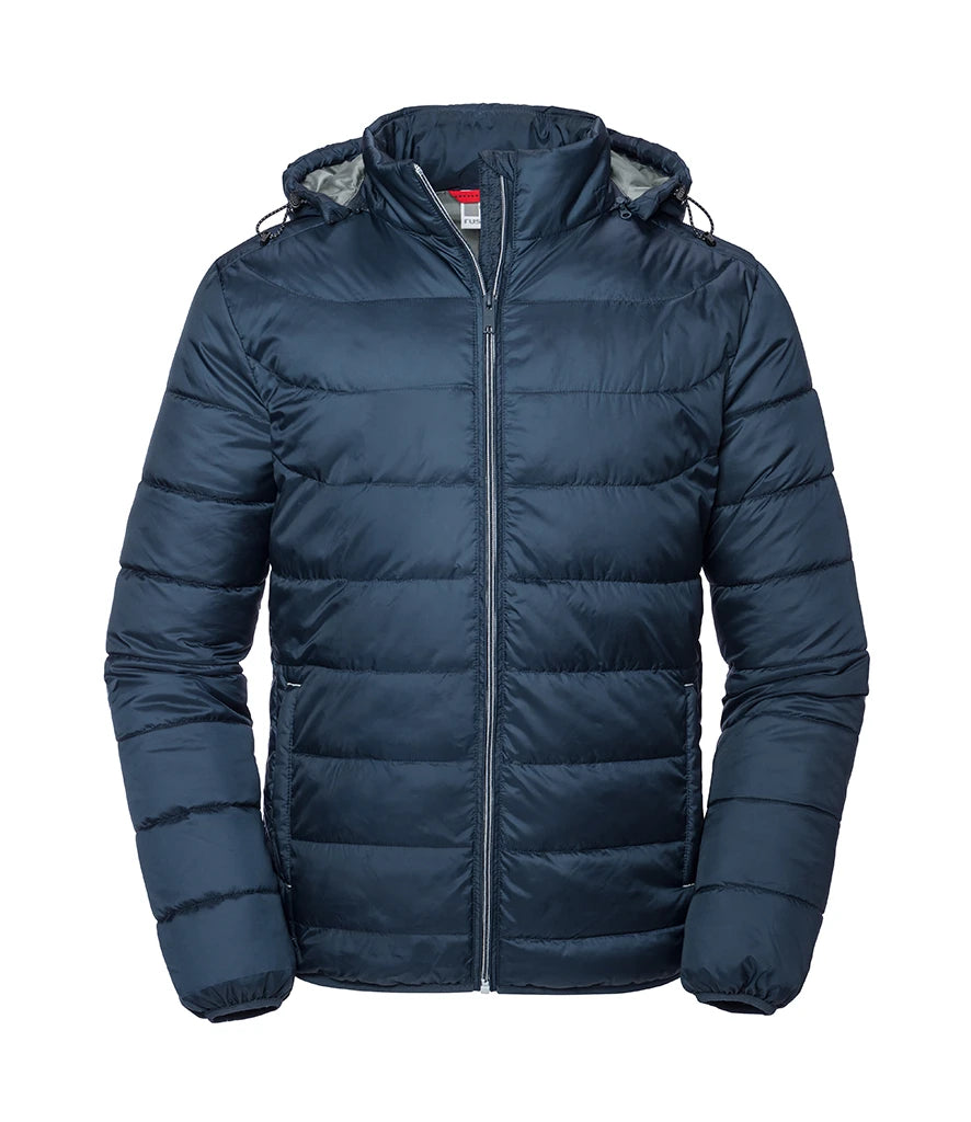 Russell Athletic Hooded Nano Padded Jacket — French Navy