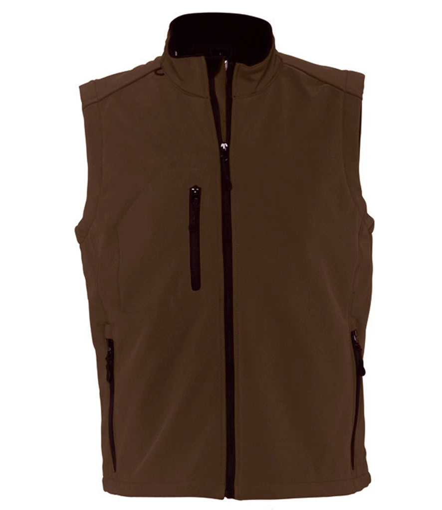SOL'S Rallye Soft Shell Bodywarmer — Dark Chocolate