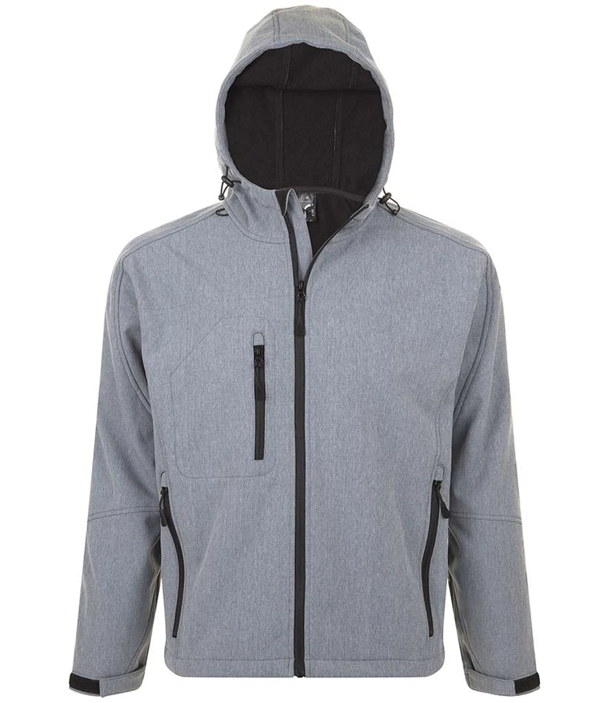 SOL'S Replay Hooded Soft Shell Jacket — Grey Marl