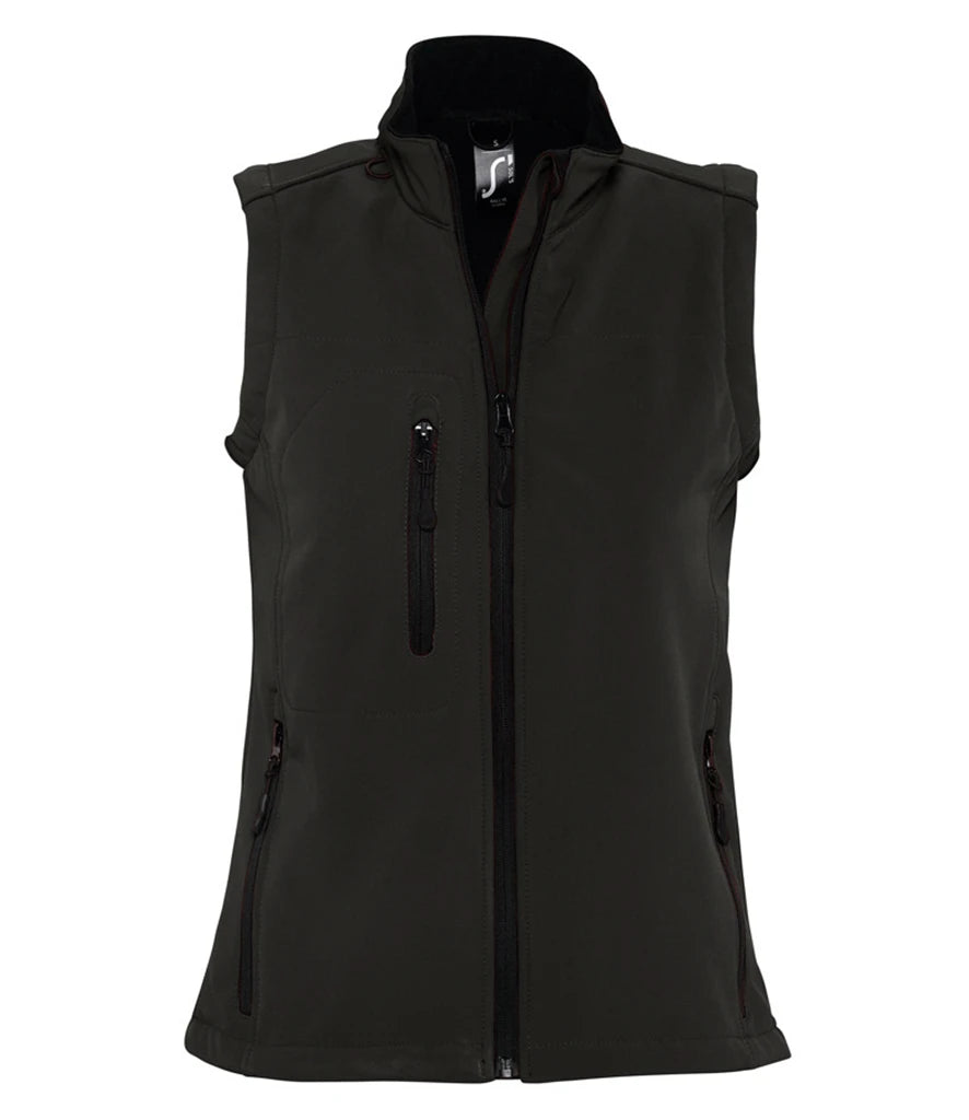 SOL'S Ladies Rallye Soft Shell Bodywarmer — Black