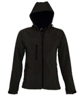 SOL'S Ladies Replay Hooded Soft Shell Jacket — Black