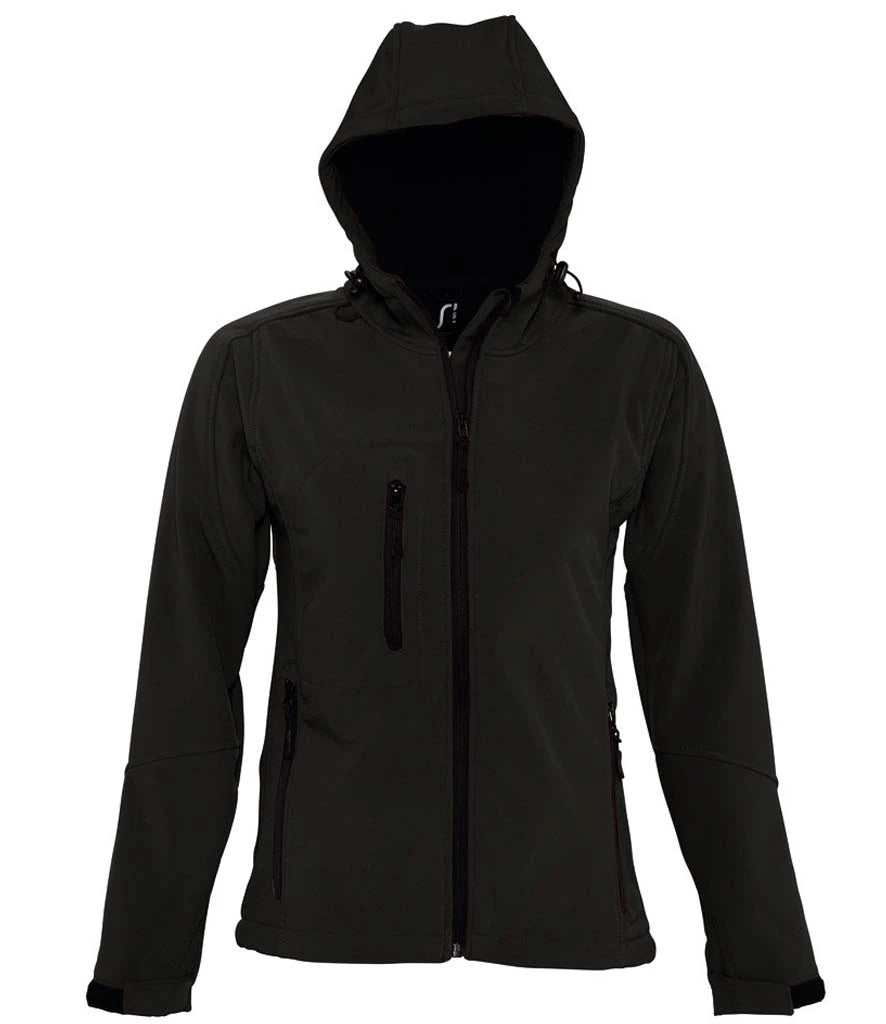 SOL'S Ladies Replay Hooded Soft Shell Jacket — Black