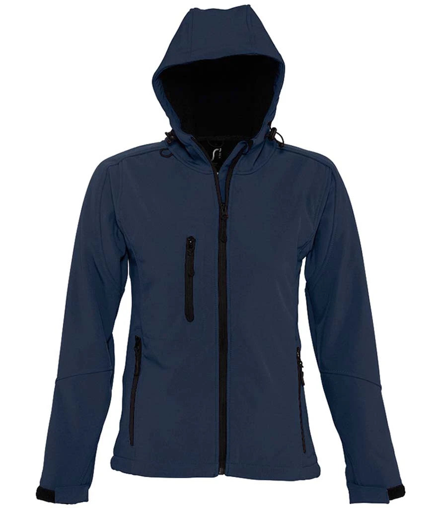 SOL'S Ladies Replay Hooded Soft Shell Jacket — French Navy
