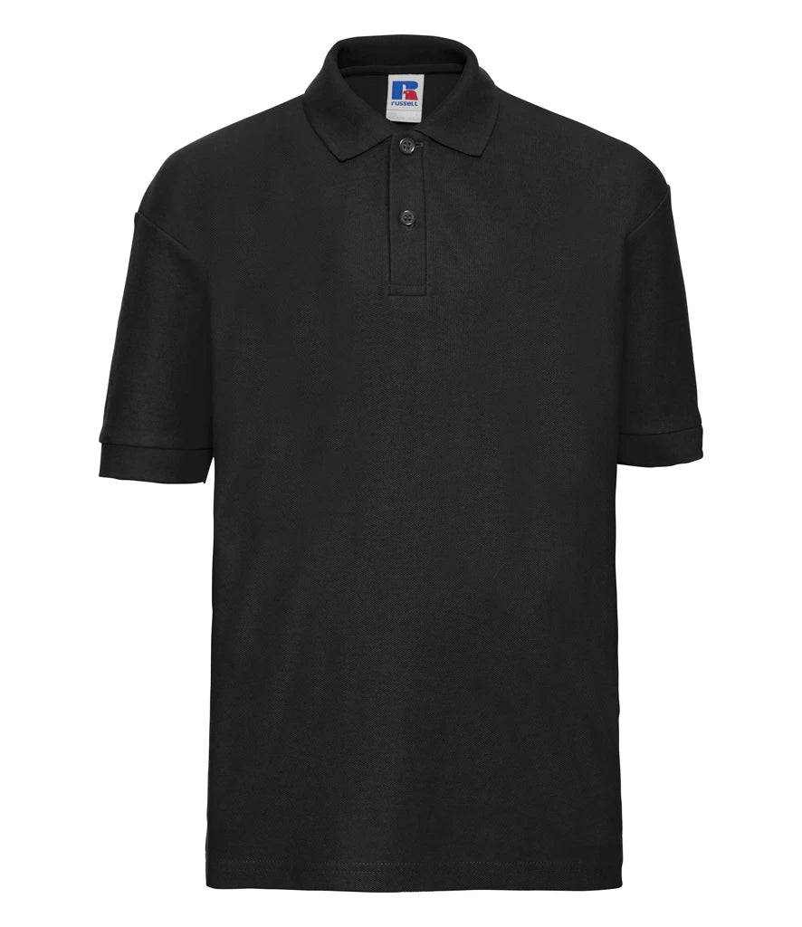 Russell Athletic Kids Poly/Cotton Piqué Polo Shirt — Black