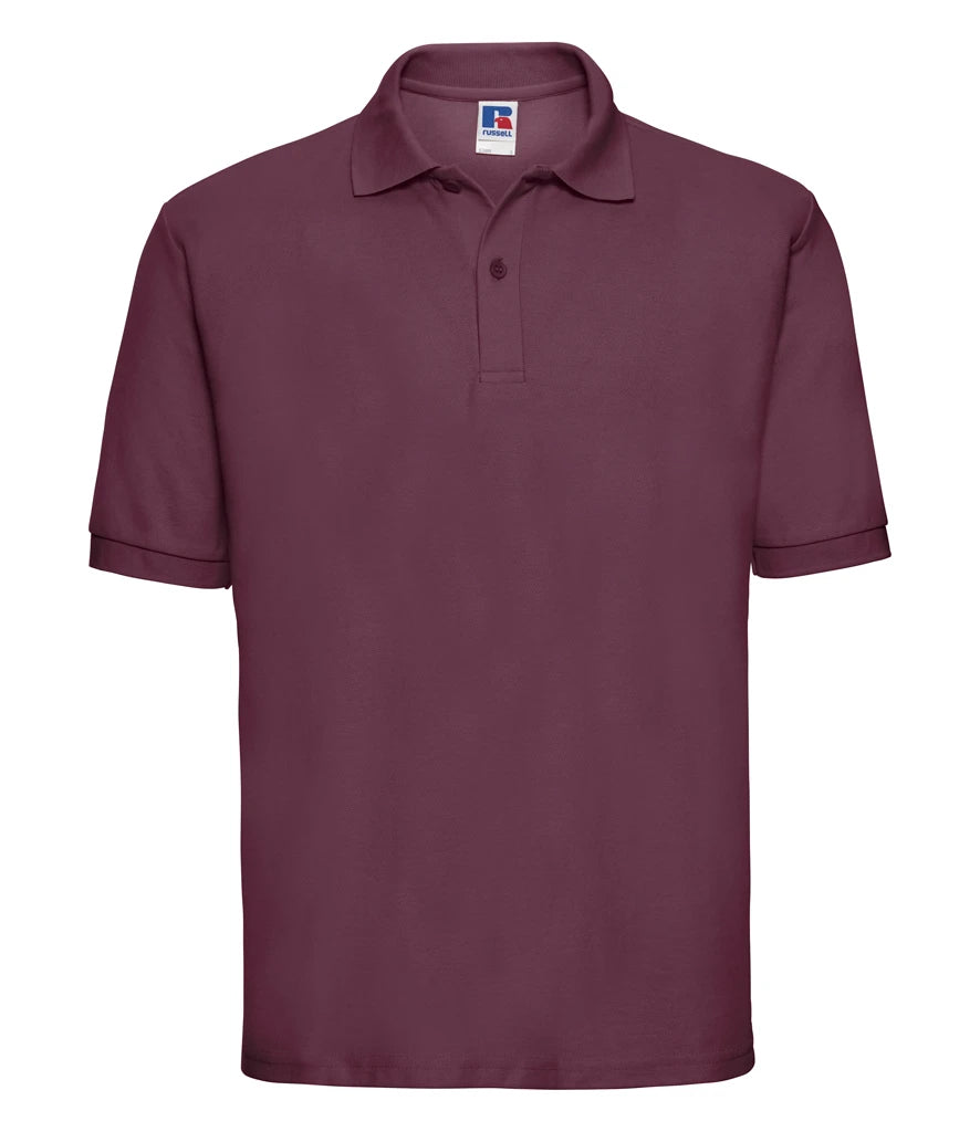 Russell Athletic Poly/Cotton Piqué Polo Shirt — Burgundy