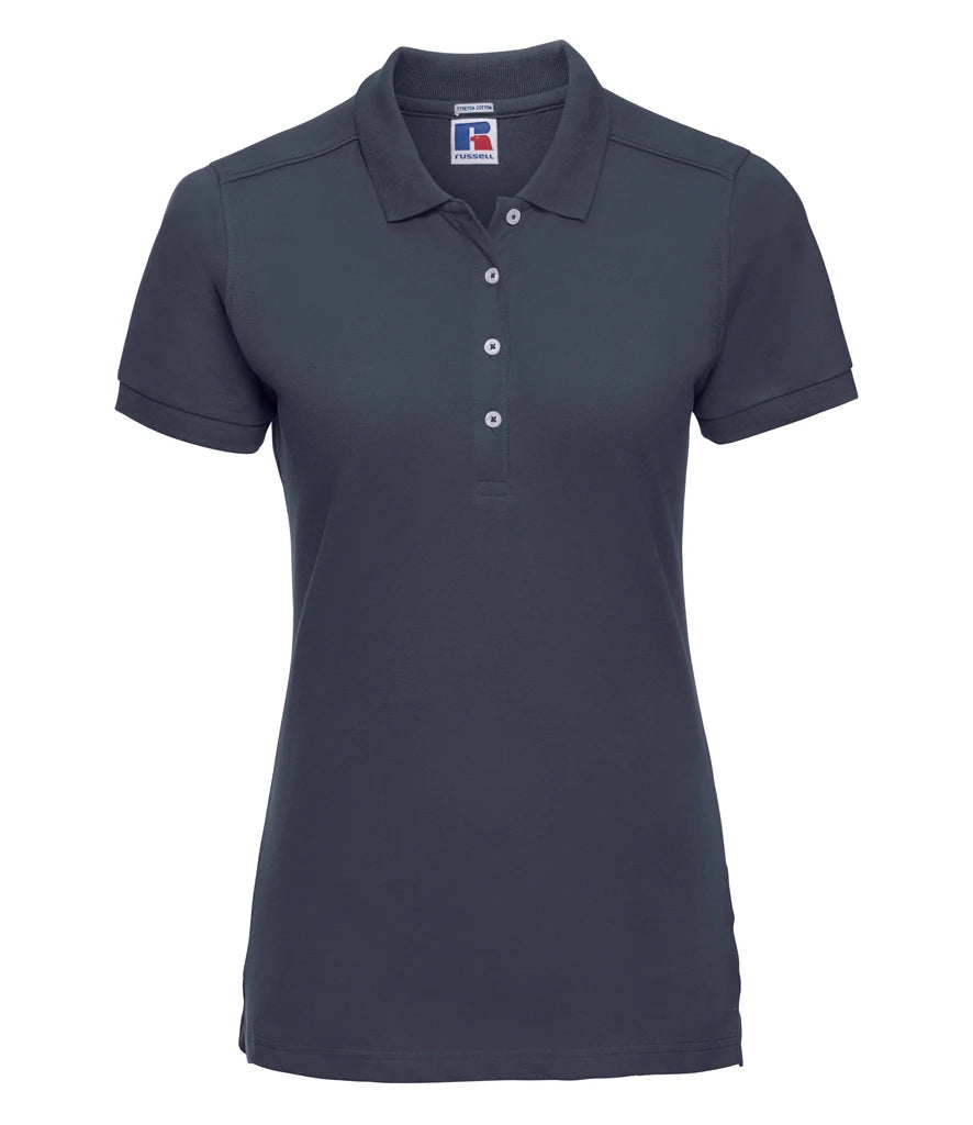 Russell Athletic Ladies Stretch Piqué Polo Shirt — French Navy