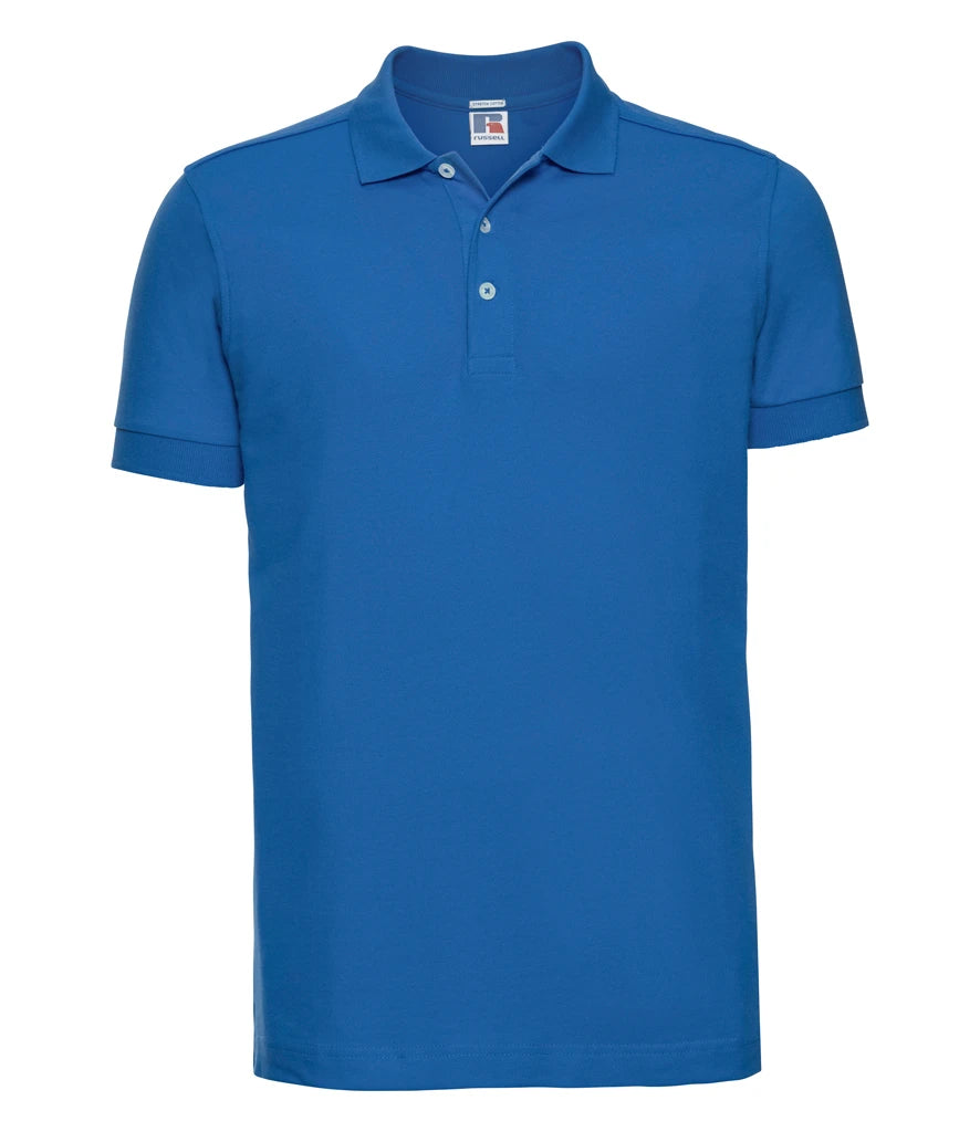 Russell Athletic Stretch Piqué Polo Shirt — Azure