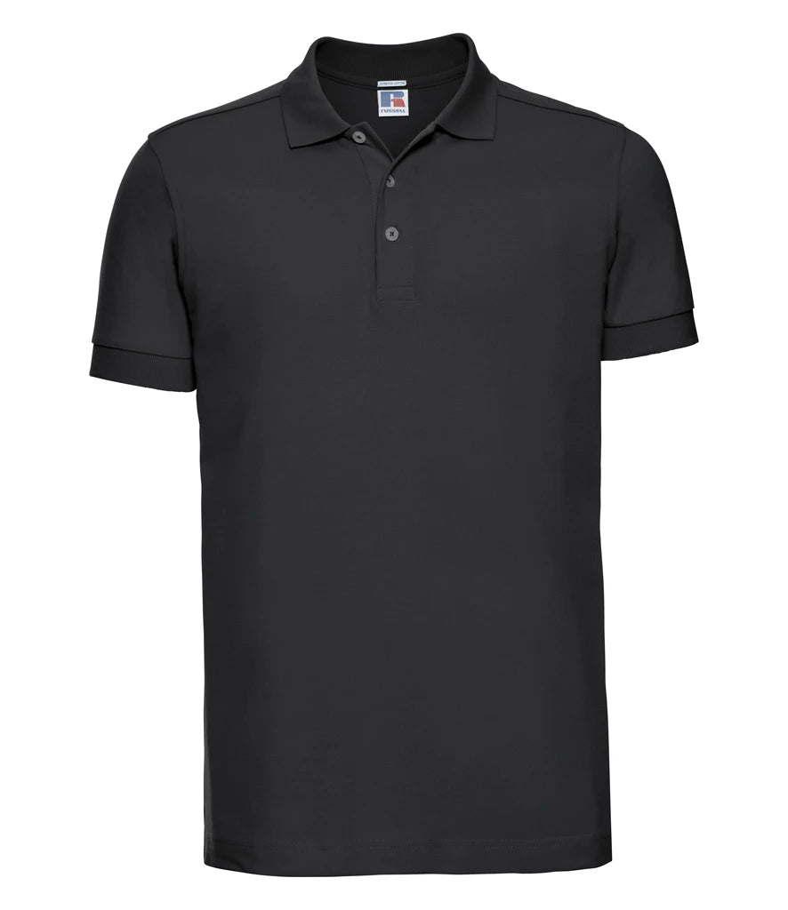 Russell Athletic Stretch Piqué Polo Shirt — Black