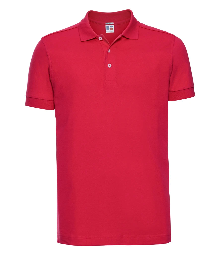 Russell Athletic Stretch Piqué Polo Shirt — Classic Red