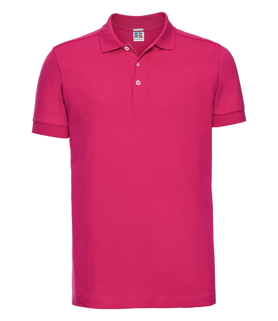 Russell Athletic Stretch Piqué Polo Shirt — Fuchsia