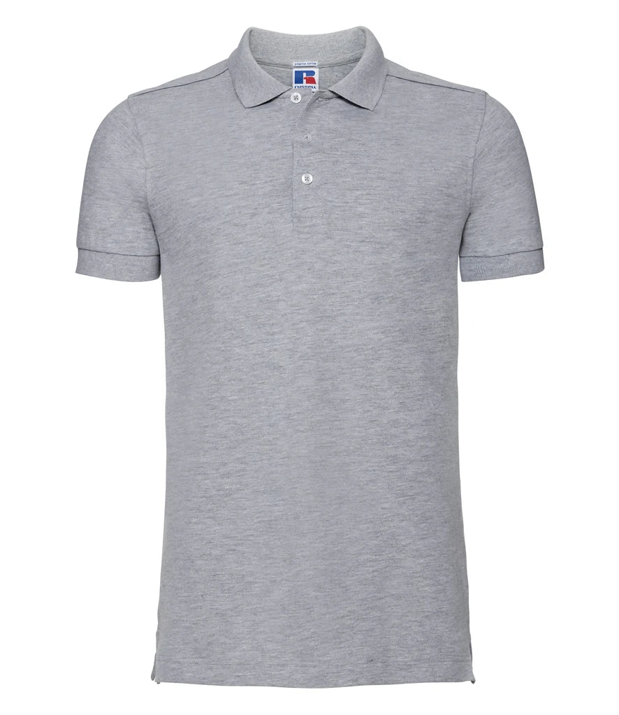 Russell Athletic Stretch Piqué Polo Shirt — Light Oxford